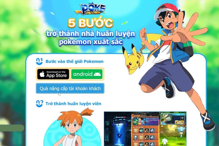 Banner Hack Game Pokemon Đại Chiến Androidmentor