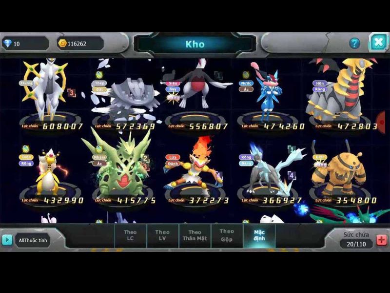 Bộ sưu tập Pokemon khổng lồ và đa dạng trong Pokemon Đại Chiến Androidmentor