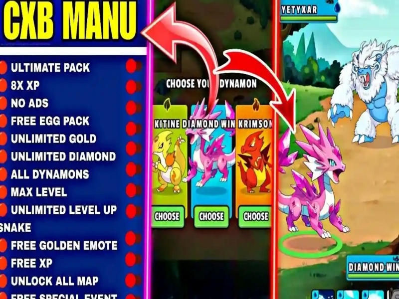 Các Tính Năng Đặc Biệt Trong Bản Dynamons World Hack