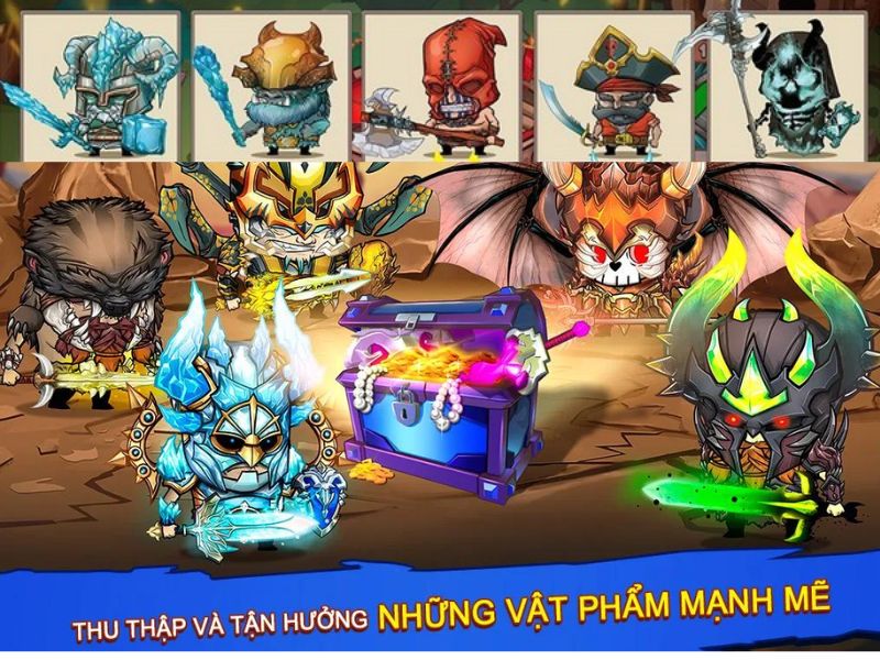Hệ thống nâng cấp nhân vật theo nhiều hướng trong Tiny Gladiators