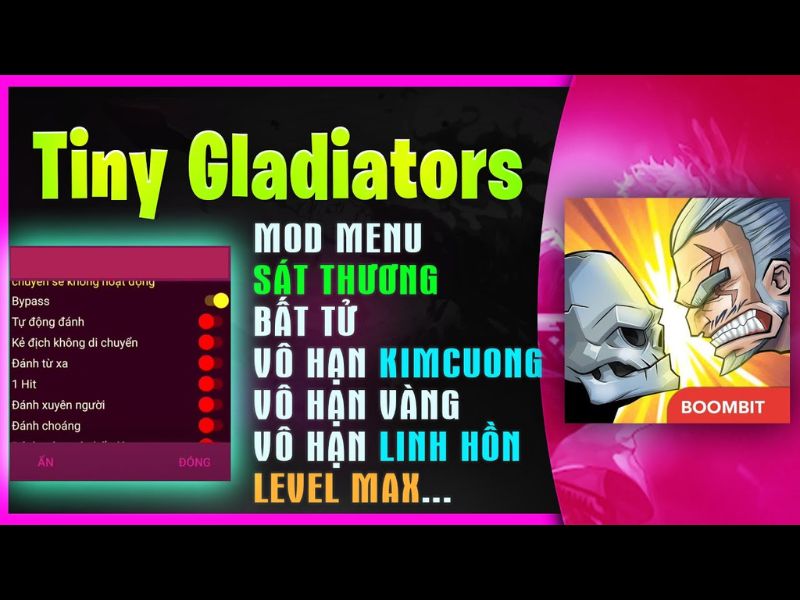 Tính năng có trong phiên bản Tiny Gladiators Mod (giải thích rõ tác dụng)